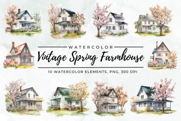 Download Vintage Spring Farmhouse Clipart - Clipart Collection