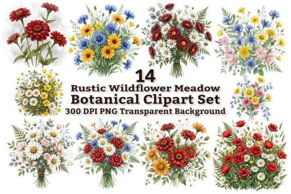 Download Rustic Wildflower Botanical Clipart - Clipart Collection