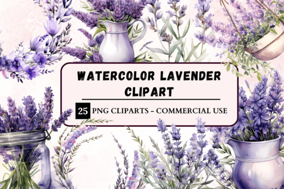 Download Watercolour Lavender Clipart - Clipart Collection