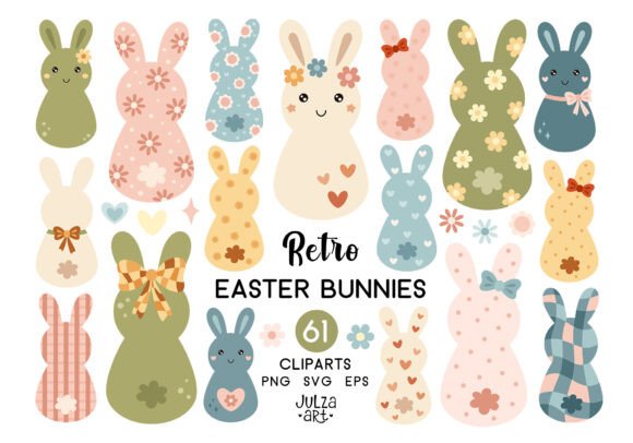 Download Retro Groovy Easter Bunny Clipart - Clipart Collection