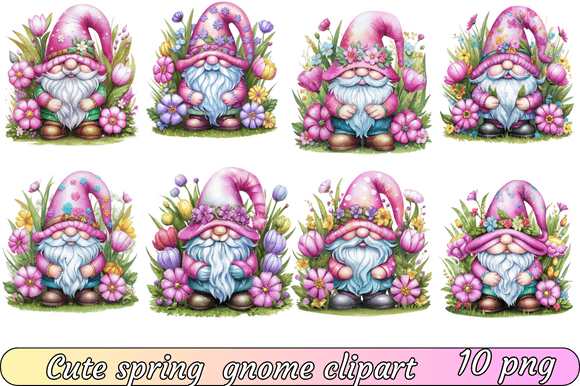 Download Cute Spring Gnome Clipart - Clipart Collection
