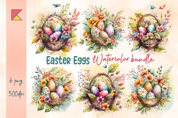 Download Floral Easter Eggs Watercolor Clipart - Clipart Collection