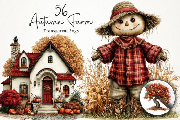 Download Autumn Farm PNG Clipart Bundle - Clipart Collection