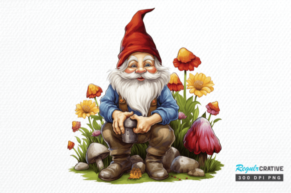 Download Cute Garden Gnome Clipart Png Design - Clipart Collection