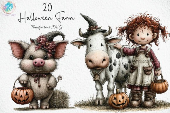 Download Cute Halloween Farm PNG Clipart - Clipart Collection