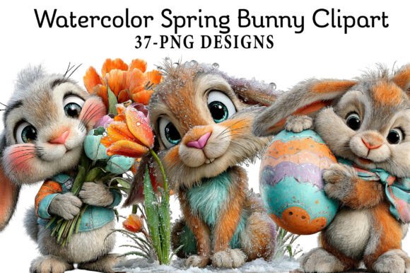 Download Watercolor Spring Bunny Clipart - Clipart Collection