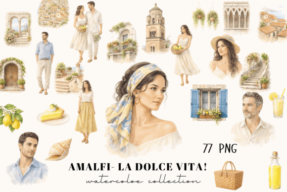 Download Italian Coast Watercolor Clipart - Clipart Collection