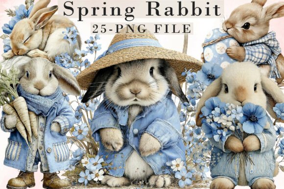Download Watercolor Spring Rabbit Clipart - Clipart Collection
